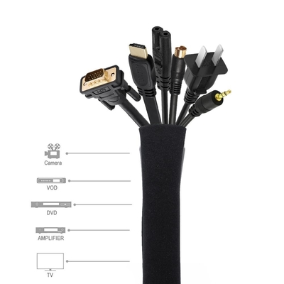 Китай Чернота управление гибкого кабеля 19 до 20 дюймов под организатором кабеля таблицы для ТВ/компьютера поставщик